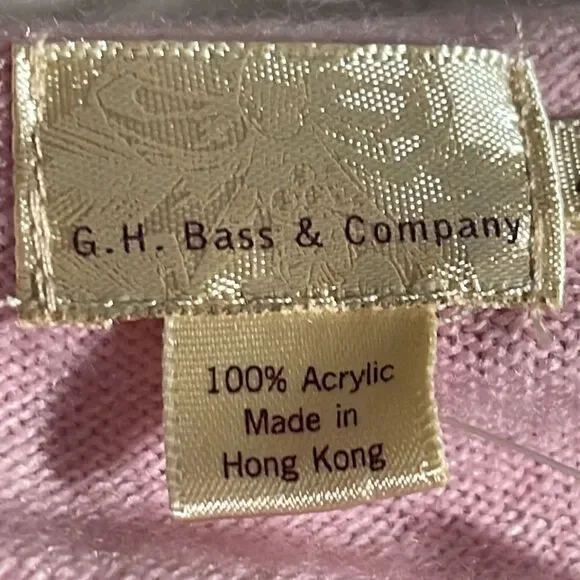 Vintage G.H. Bass & Company sweater Womens Sz M scoop neck ultra soft Hong Kong - Picture 9 of 11